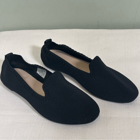 Danskin Dream Knit Ribbed Ballet Flats-Black-Women Size 7 - Picture 3 of 12